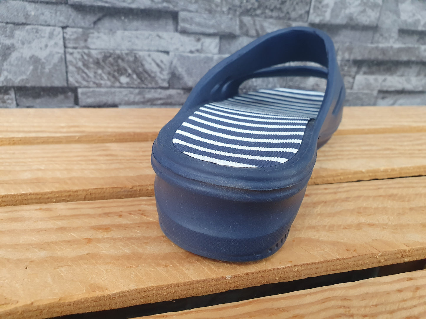 Scandi Damen Badeschuhe Pantolette Weiß &  Blau