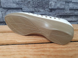 Scandi Damen Halbschuhe Sommer Weiß 2 x Gummizug