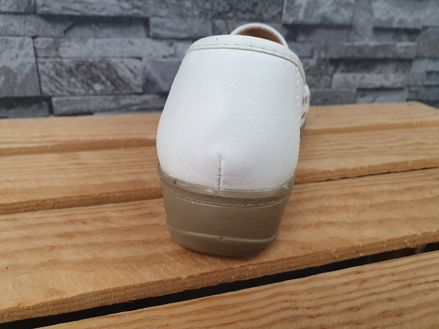 Scandi Damen Halbschuhe Sommer Weiß 2 x Gummizug