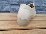 Scandi Damen Halbschuhe 1x Klett Beige Vanille Sommer Blume