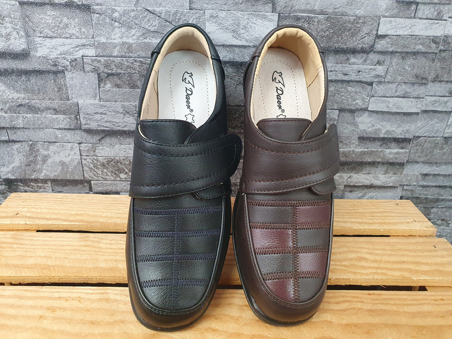 Damen Halbschuhe Schwarz &  Braun Lederinnensohle