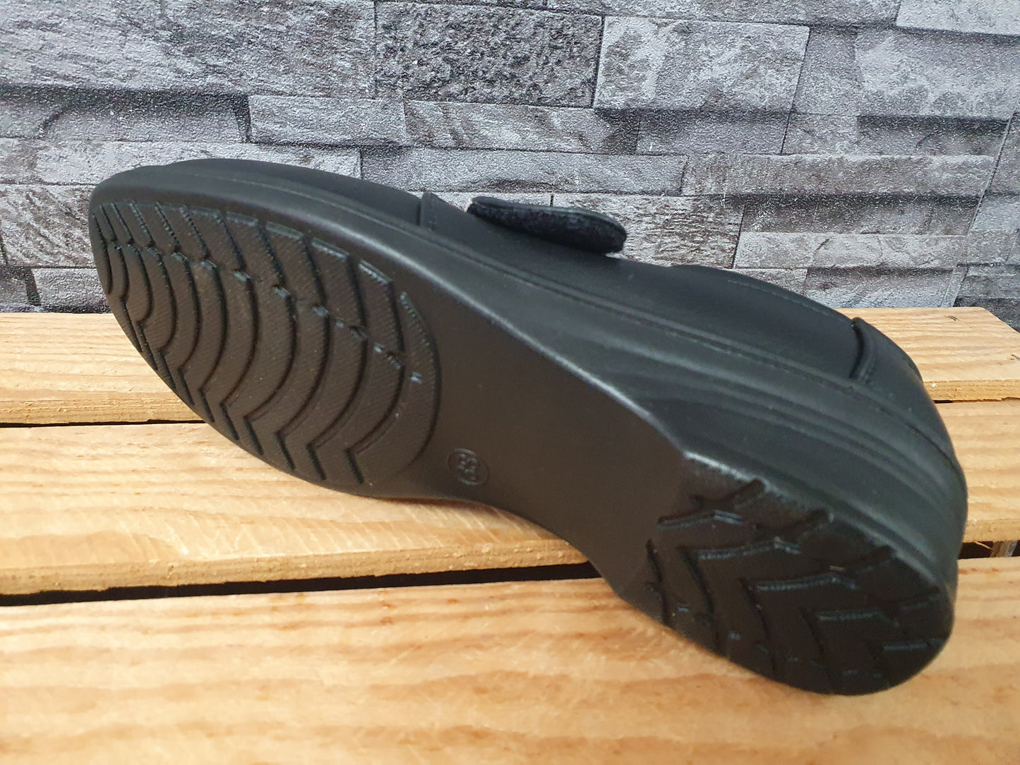 Damen Halbschuhe Schwarz &  Braun Lederinnensohle