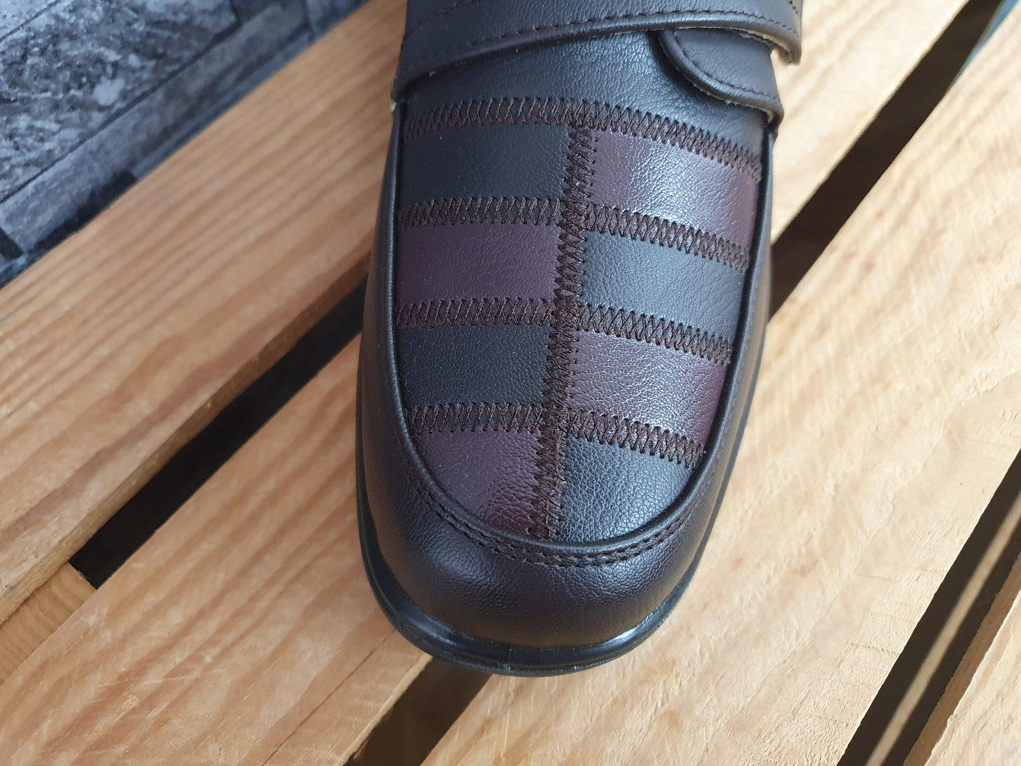 Damen Halbschuhe Schwarz &  Braun Lederinnensohle