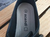 Damen Scandi Halbschuhe Klett Schwarz