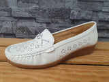 Damen Ballerina  Weiß  Sommer Schnalle Größe 39-41