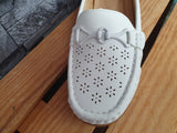 Damen Ballerina  Weiß  Sommer Schnalle Größe 39-41