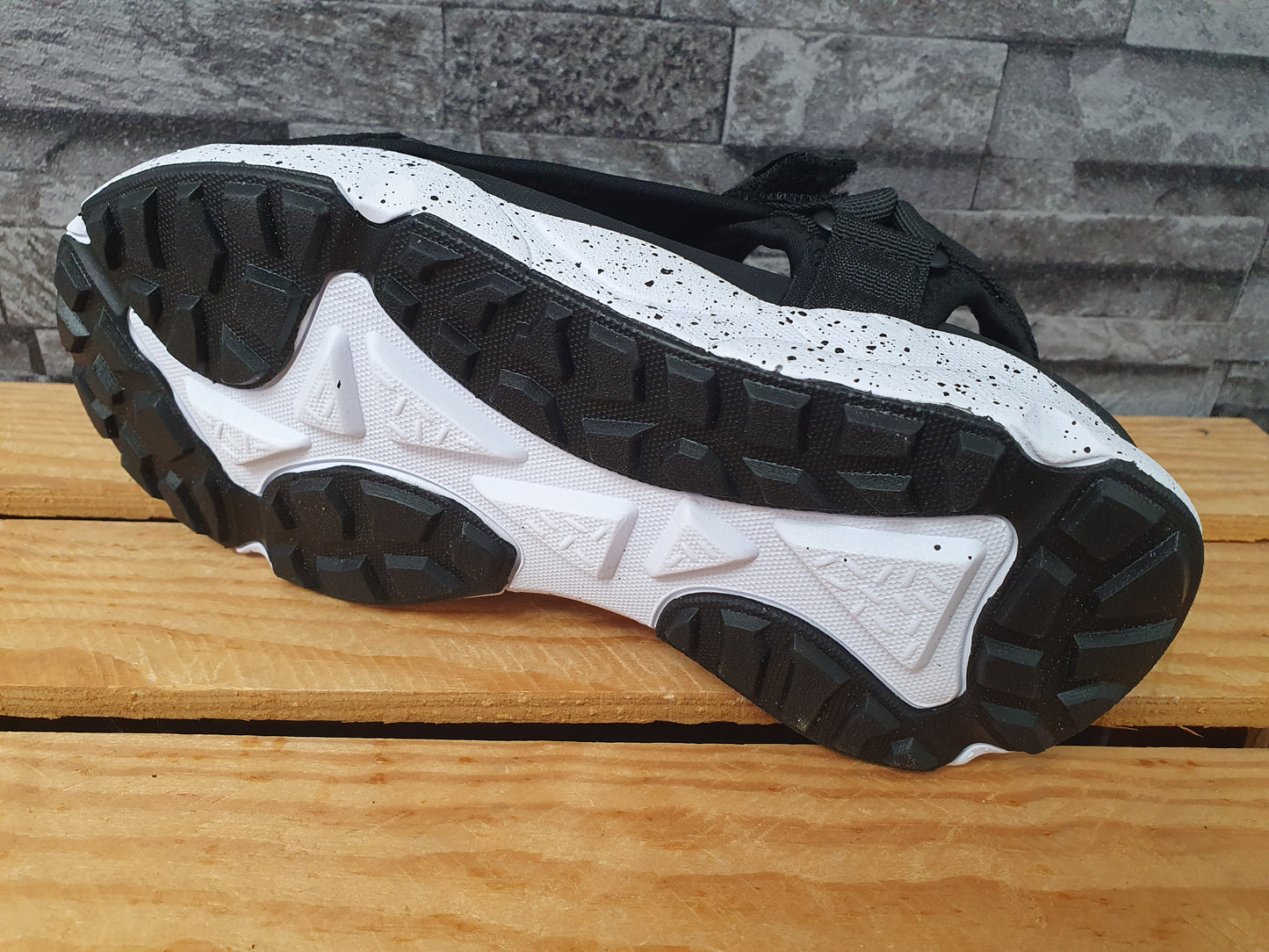 Damen Sandalette  Phylon/ Gummi Sohle 3 x Klett Textil Schwarz