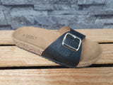 Pantolette Damen Sandalette Sommer Schwarz 1 x Schnalle