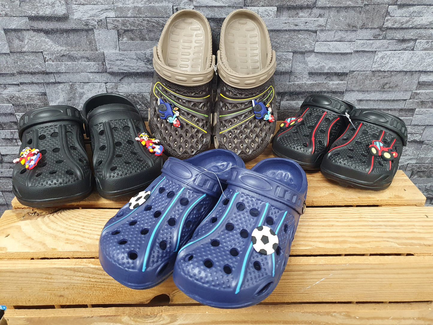 Clogs Kinder Hauschuhe Strandschuhe Motiv
