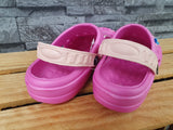 Kinder Clogs Schuhe Badeschuhe Türkis & Weiß &  Fuchsia & Peach