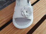Happy Be Sandalen Leder Weiß Blume 2x Klett