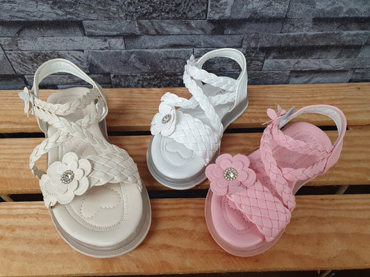 Kinder Sandalen  1 x Klett  Blume Badeschuhe Größen 20-35