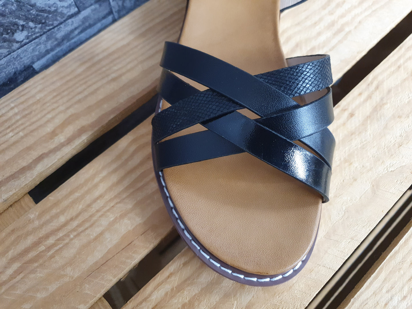 Damen Sandalen Schwarz Riemchensandalen Größe 36-41
