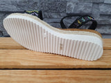 Damen Sandalen  Sandalette Espadrilles Beige  &  Schwarz Kailabsatz