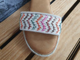 Damen Sandalen  Sandalette Espadrilles Beige  &  Schwarz Kailabsatz