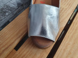 Damen Xusandal Spanien  Comfort  Sandalen Kailabsatz Silber & Schwarz