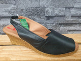 Damen Xusandal Spanien  Comfort  Sandalen Kailabsatz Silber & Schwarz