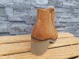 Damen Stifelette  Camel Chelsea Boots Vintage