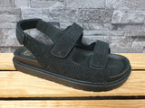 Damen Sandalen 3 x Klett  Schwarz  Steinchen Riemensandalette Plateau
