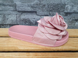 Damen Badeschuhe Badelatschen Rosa Schick Blume