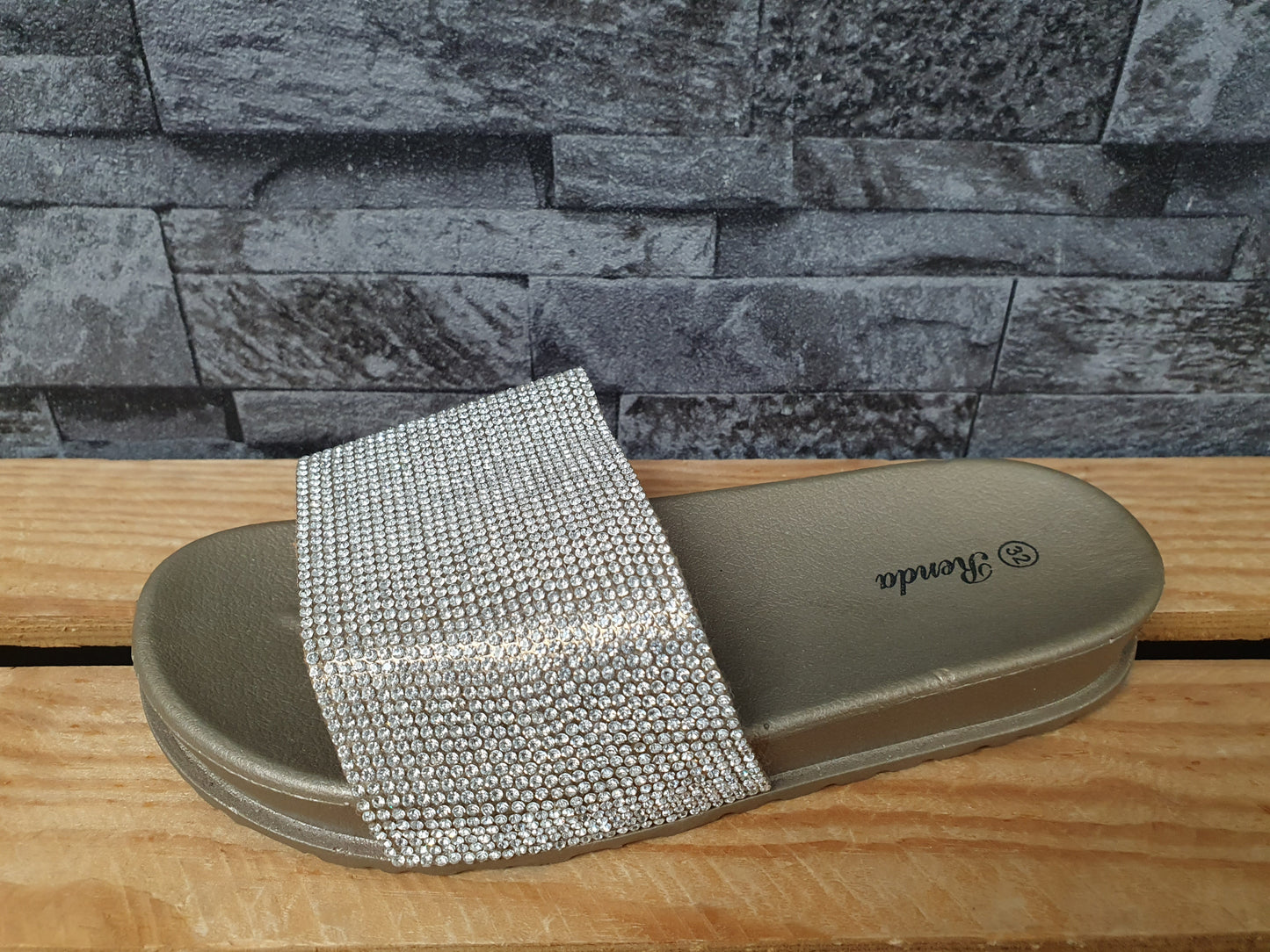 Mädchen Pantolette Sandalette Schuhe Strandschuhe Glitzer