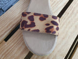 Damen Sandalen Sandalette Braun Panther
