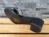 Damen Pantolette Sandalette Schwarz  Lack Glitzer Größe 41