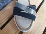 Damen Sandalen Sandalette  Kailabsatz Sixth Sens  Schwarz Gold