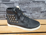 Damen Sneaker Nieten   Knöchelschuh Silber Schwarz  &  Schuhe