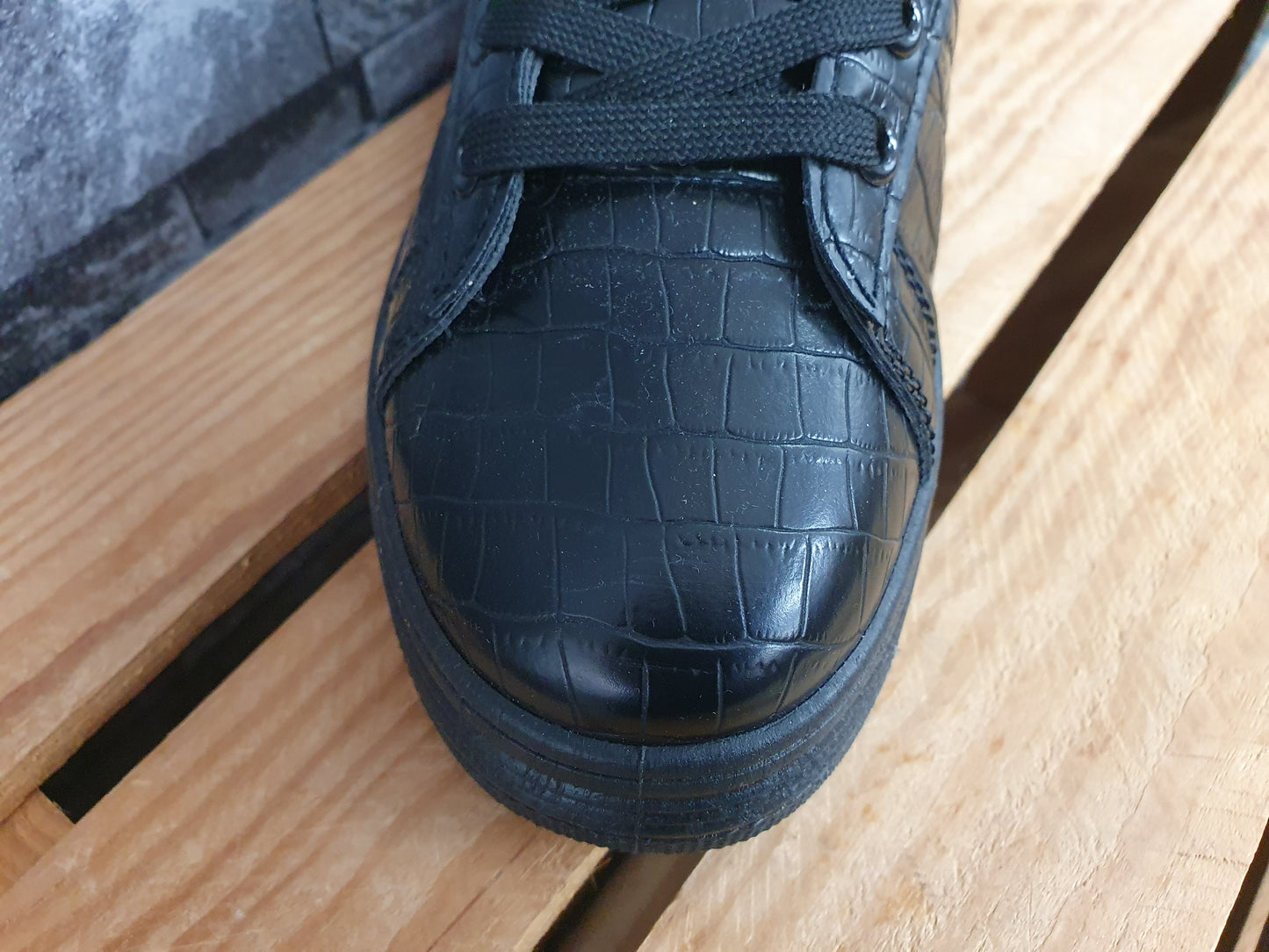 Damen Sneaker Plateausohle Schuhe Schwarz Freizeitschuhe