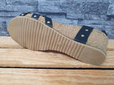 Damen Sandalen Sandalette Kailabsatz Schwarz