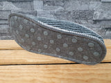 Herren Magnus Halbschuhe Schlappen Filzpantoffeln Filtsohle mit Noppen Grau &  Blau