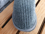 Herren Magnus Halbschuhe Schlappen Filzpantoffeln Filtsohle mit Noppen Grau &  Blau