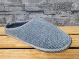 Herren Magnus Halbschuhe Schlappen Filzpantoffeln Filtsohle mit Noppen Grau &  Blau