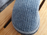 Herren Magnus Halbschuhe Schlappen Filzpantoffeln Filtsohle mit Noppen Grau &  Blau