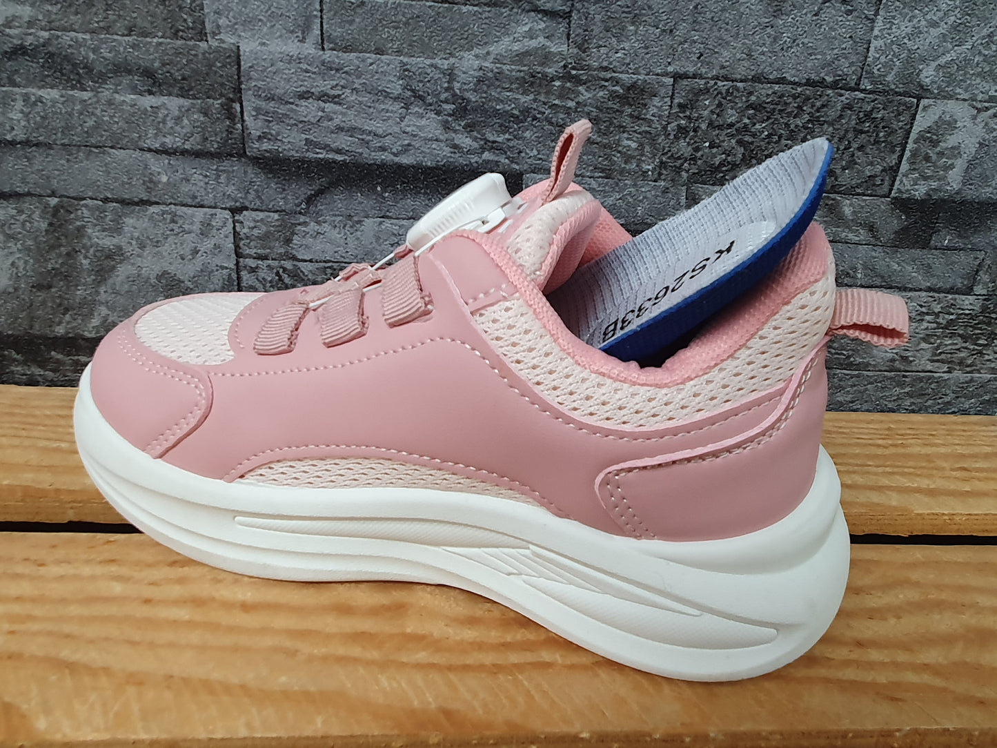 Kinder Sneaker Drehverschluss Schuhe Sportschuhe Rosa & Schwarz & Weiß