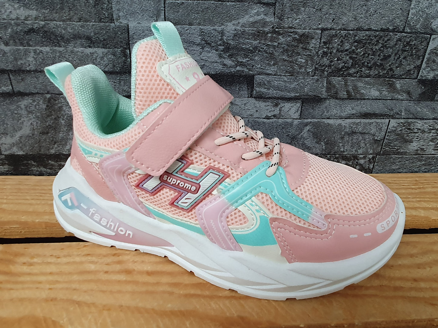 Kinder Sneaker Sportschuhe Schuhe 1 xKlett Blau& Schwarz & Pink