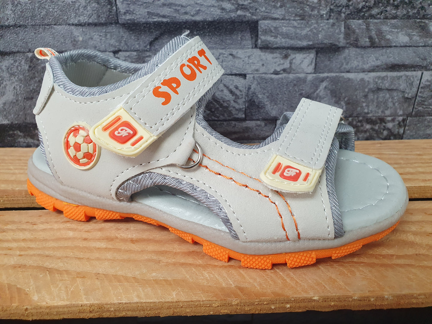 Kinder Sandalen Sandalette Schuhe Sommer 2 x Klett Beige &  Grün & Braun