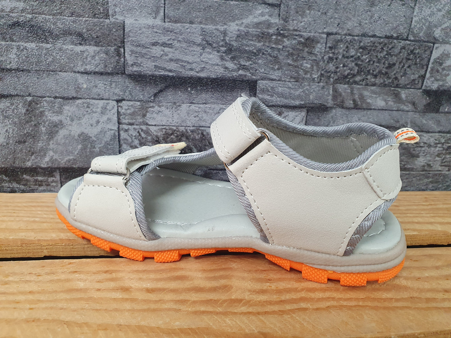 Kinder Sandalen Sandalette Schuhe Sommer 2 x Klett Beige &  Grün & Braun