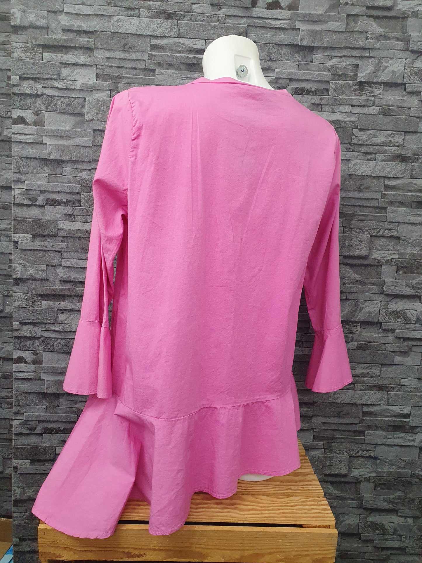 Made In Italy Bluse Shirt Fuchsia Größe  36-44 Einheitsgröße