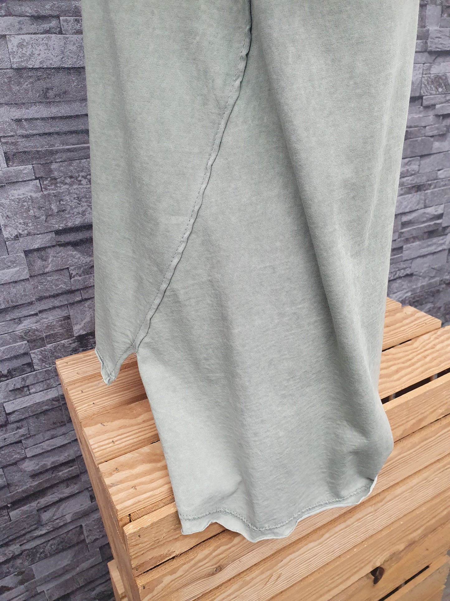 Damen Made In Italy  Shirt Grün  & Blau Vintage  Einheitsgröße 38-44