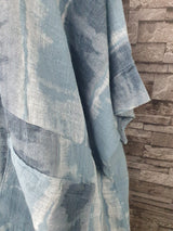 Made In Italy Tunika  Strandtunika Shirt Blau Einheitsgröße Größe 46-52