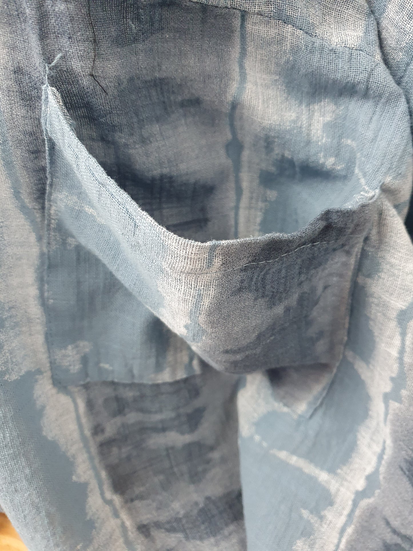 Made In Italy Tunika  Strandtunika Shirt Blau Einheitsgröße Größe 46-52