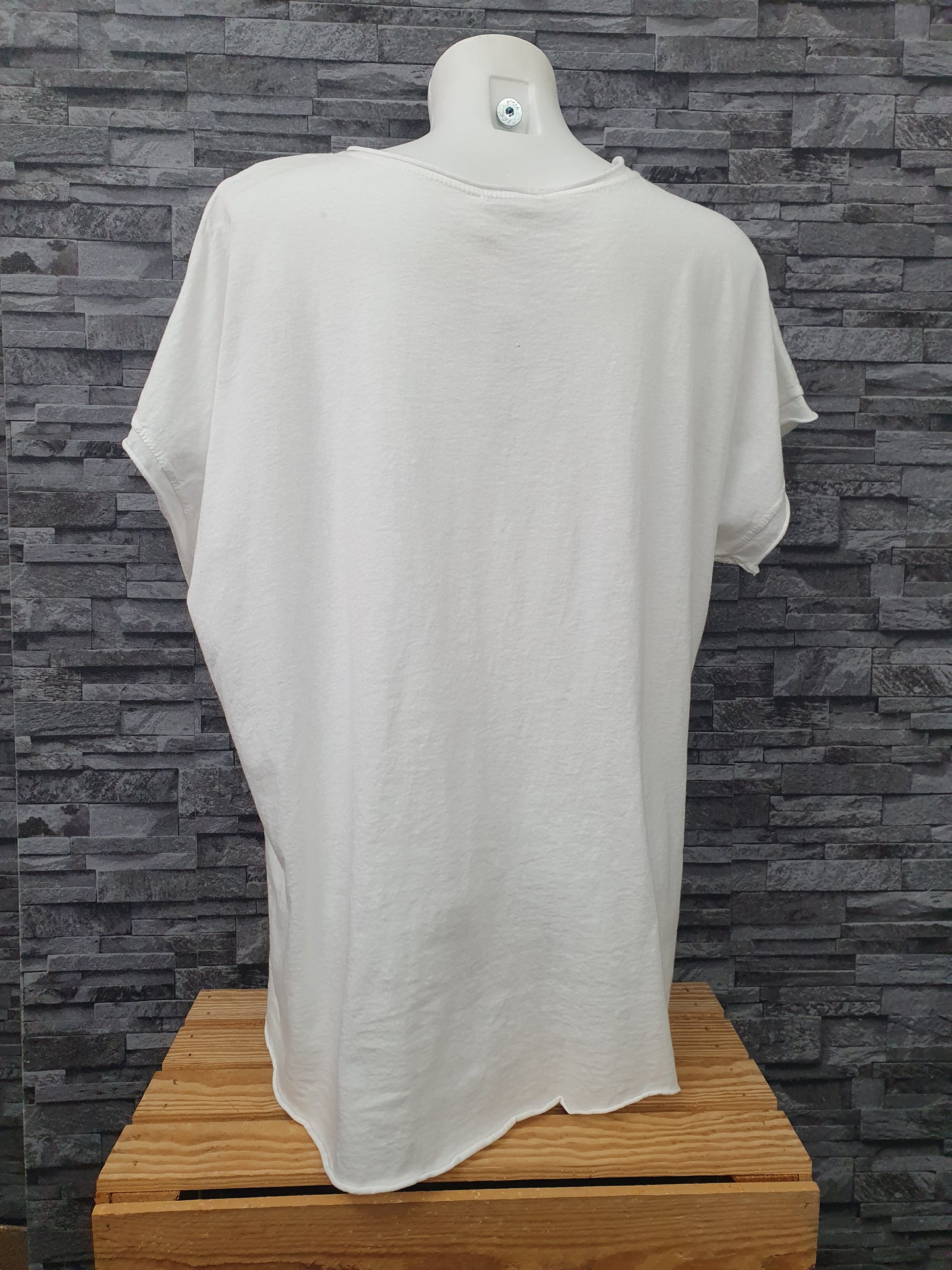 Made In Italy Damen Shirt Weiß Einheitsgröße  Größe  38-44