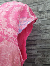 Made In Italy Damen Kleid Strandkleid Sommerkleid Pink & Blau Einheitsgröße