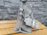 Damen Tasche Schultertasche Grau mit Schulterriemen