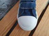 Kinder Mädchen Sneaker Knöchelschuh Klett Reißverschluss Jeans Blau
