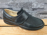 Damen Halbschuhe Kosela Medic Hallux  Gesundheitsschuhe Leder Strech Klett Schwarz Weite H