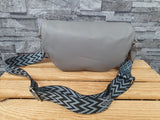 Damen Bum Bag Geflochten Kunstleder Tasche Umhängetasche Grau