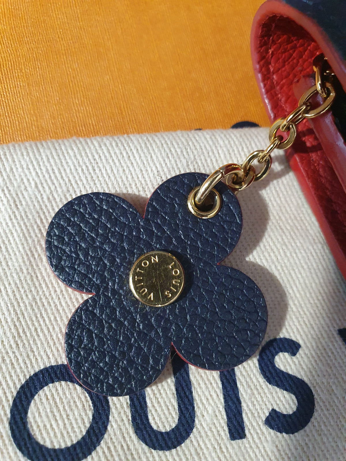 Original Louis Vuitton Geldbörse Emilie Flower Empreinte Leder Marine Rouge